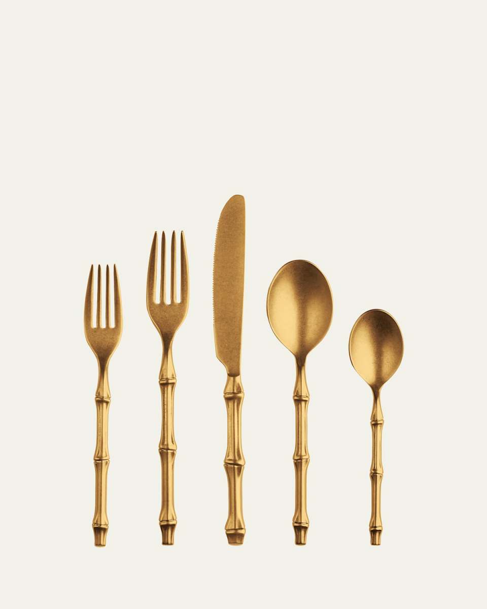 Bali Gold Pewter 5-Piece Flatware Place Setting